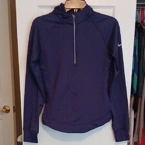 Nike Purple Half-Zip Hooded Runners Pullover Womens Small